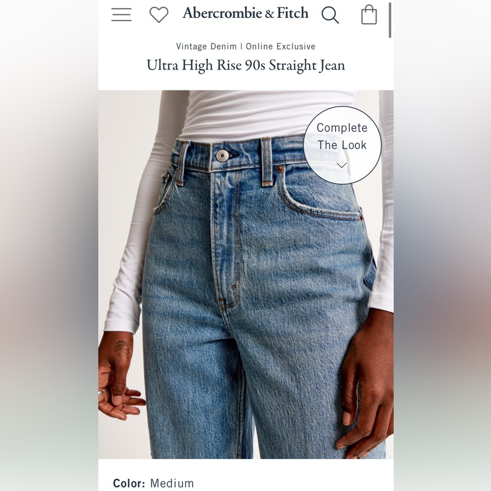 Abercrombie Ultra High Rise 90s Straight Jean size 25